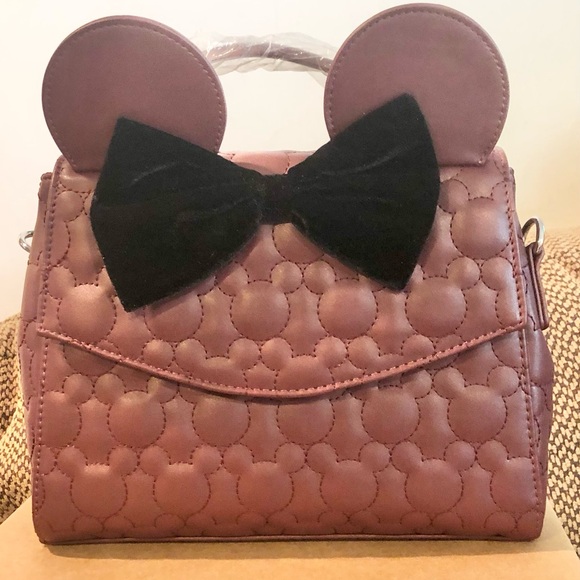 Loungefly Disney Minnie Mouse Quilted Crossbody Satchel Handbag Purse NWT - Picture 2 of 12